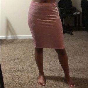 Pretty in pink Velvet Skirt.